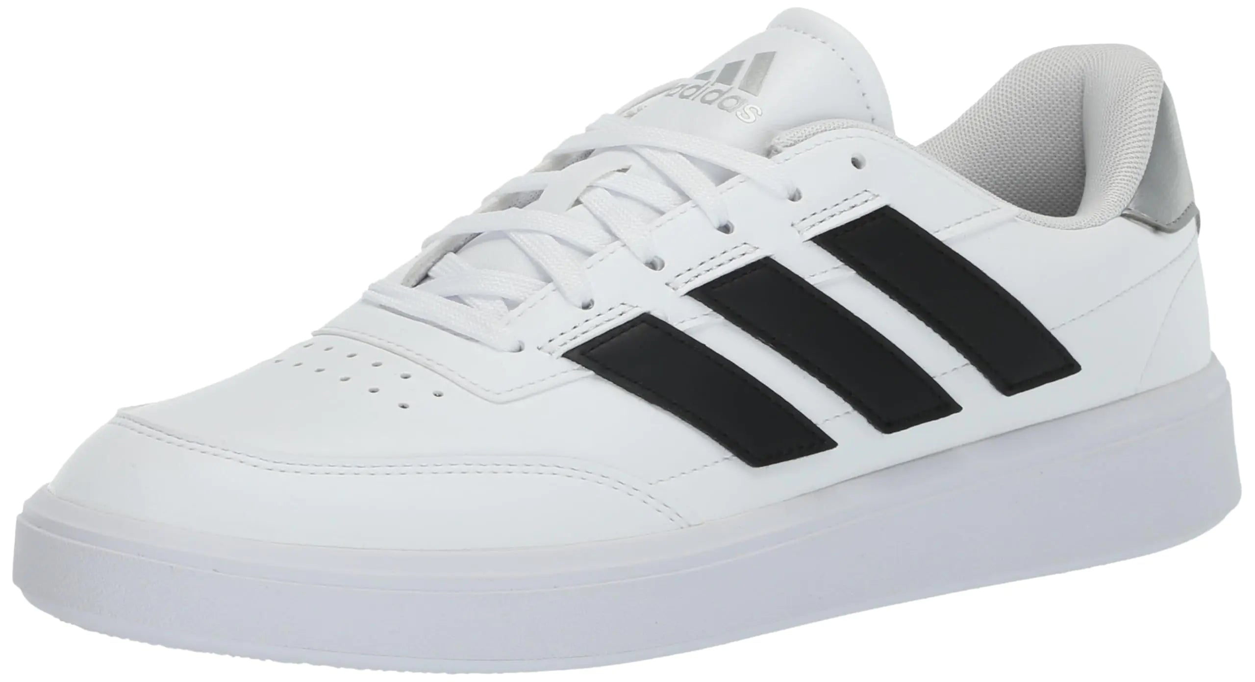 Adidas Womens Courtblock Sneaker White/Black/Silver Metallic 6.5