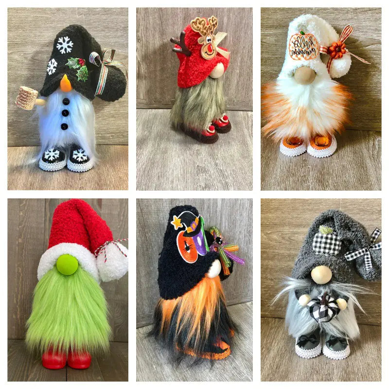 2023 Trending No-Face Doll in Pumpkin Costume Decoration