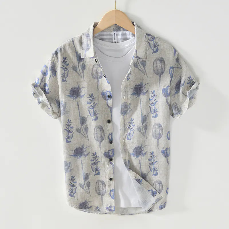 L996 Summer Casual Printed Beach Shirt for Men