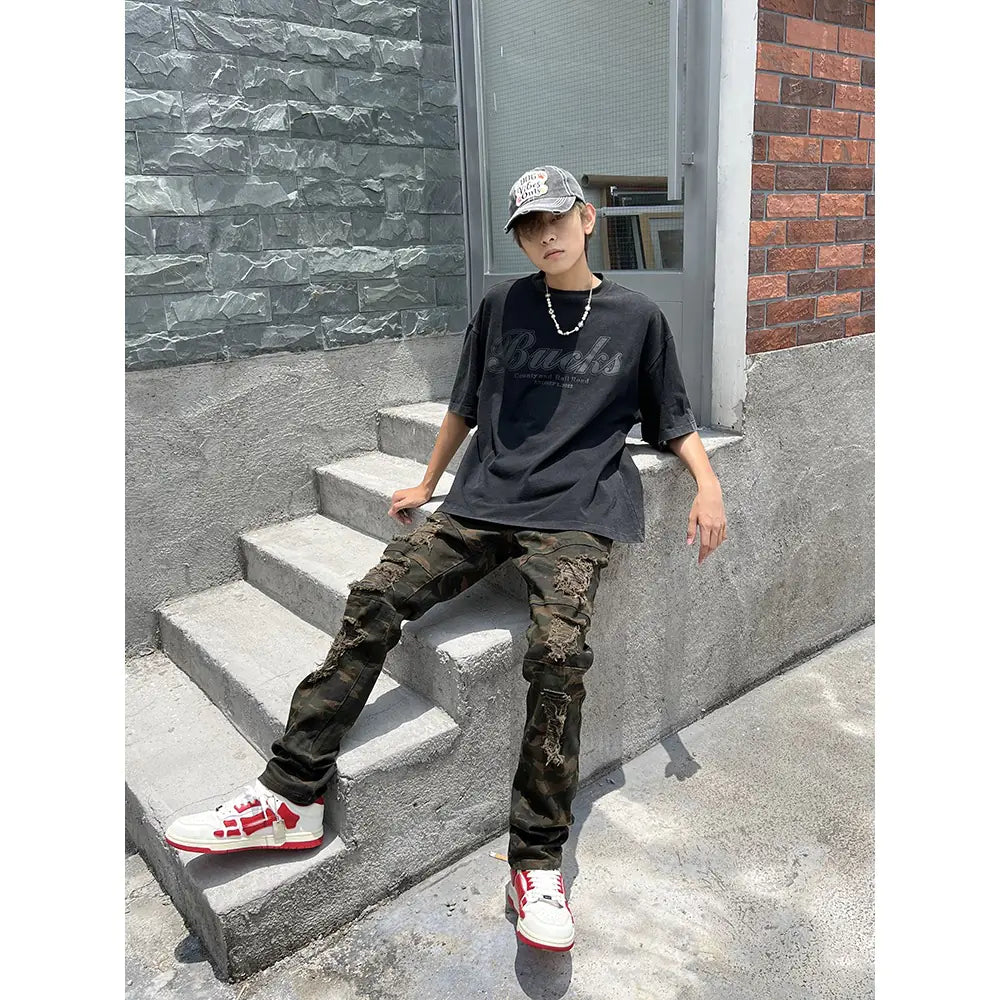 Camouflage Military Style Slim Fit Cargo Pants