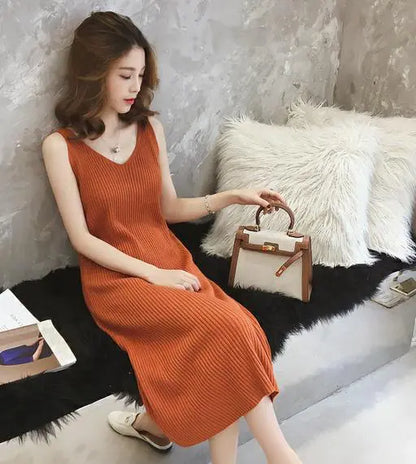 Strap Dress, A-Line Base Dress, Midi Dress
