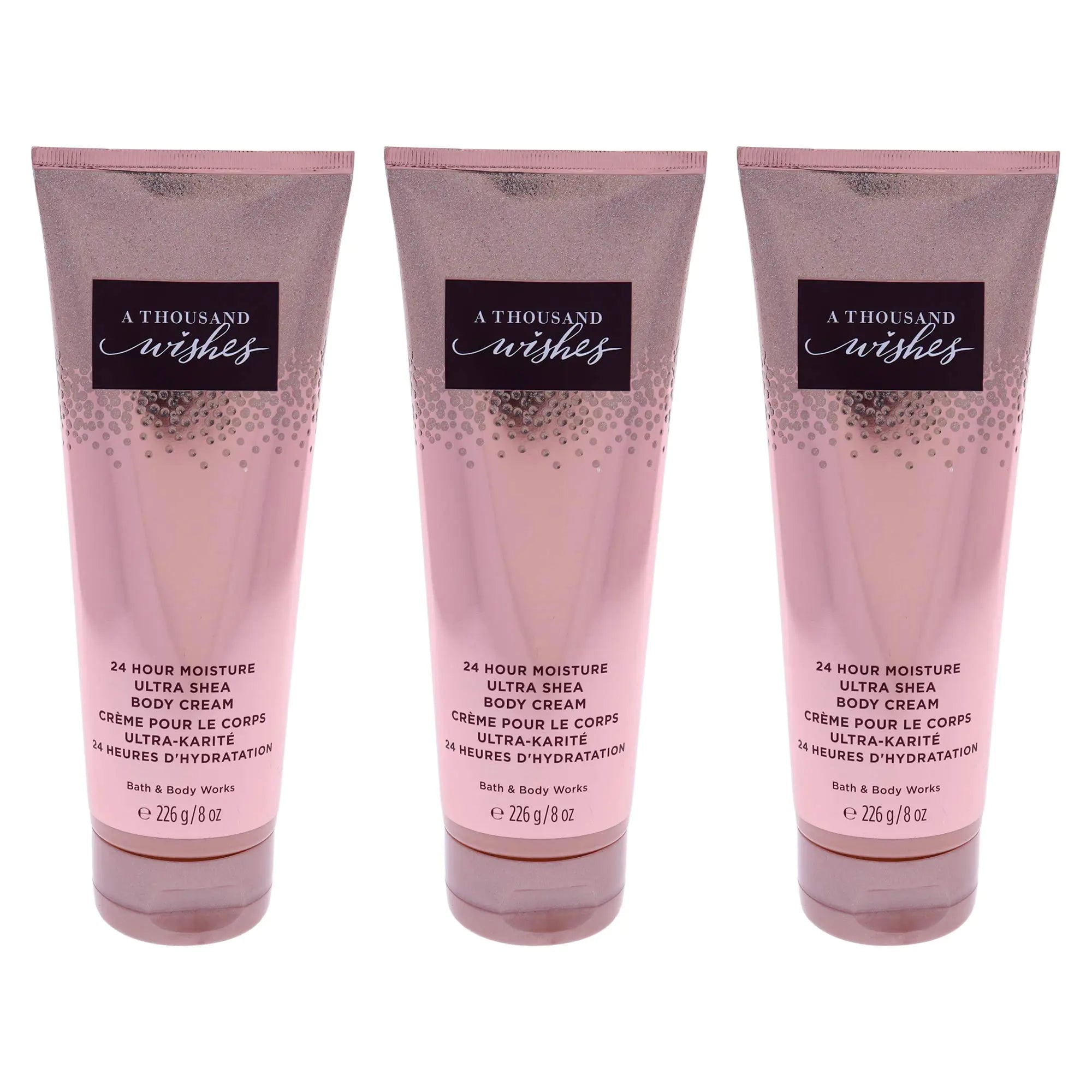 A Thousand Wishes Ultra Shea Body Cream by Bath and Body Works for Women - 8 oz Body Cream - Pack of 3