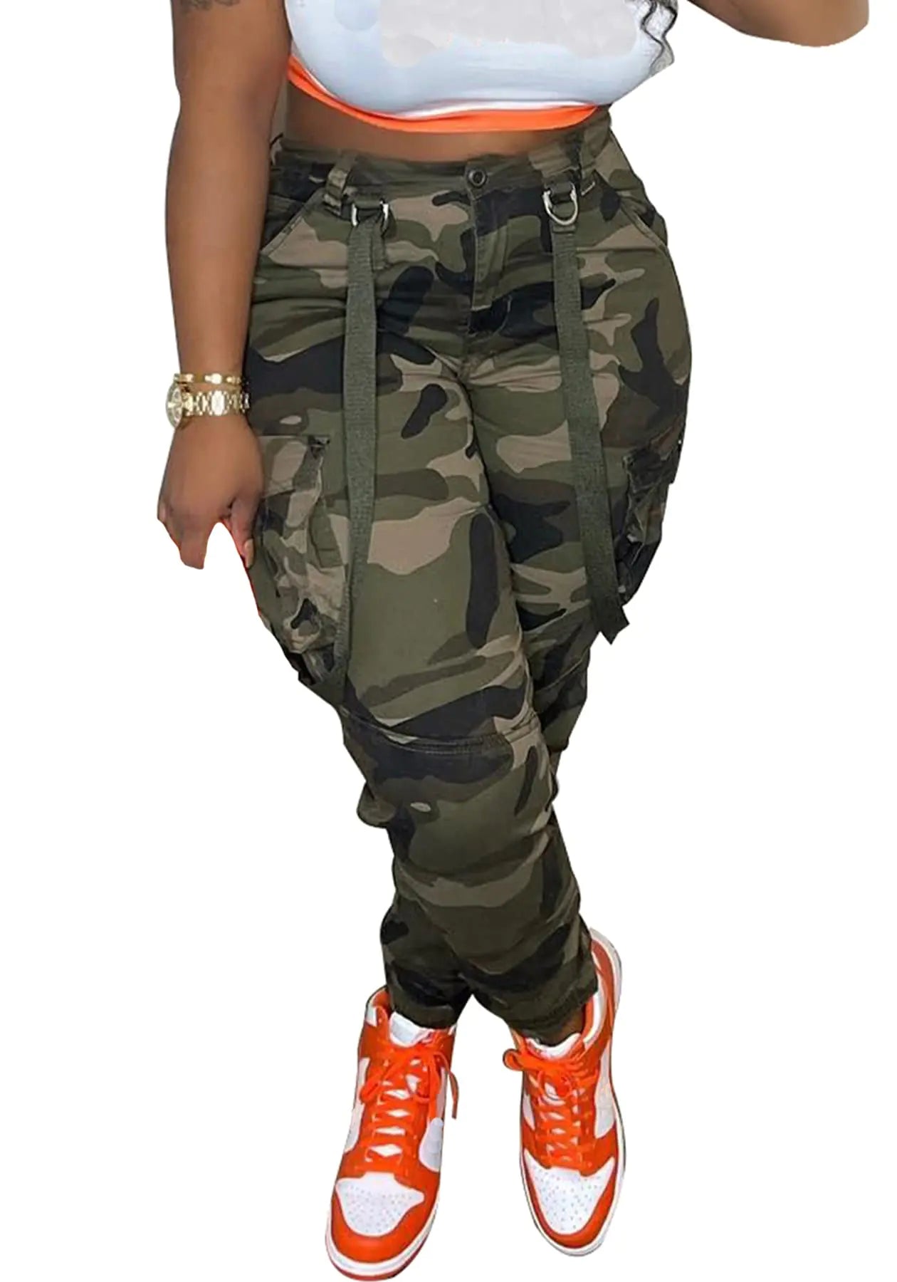 Vakkest Women Camo Jogger Pants Casual Plus Size Activewear Outdoor Hiking Long Trouser with Pockets Clubwear Y2K