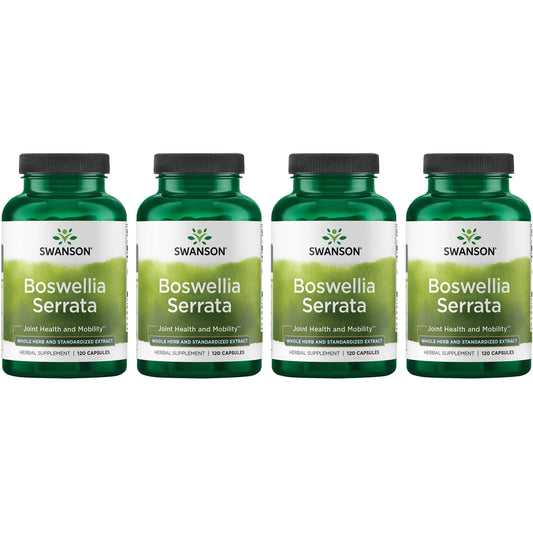 Swanson Boswellia Serrata - Whole Herb & Standardized Extract 120 Caps 4 Pack