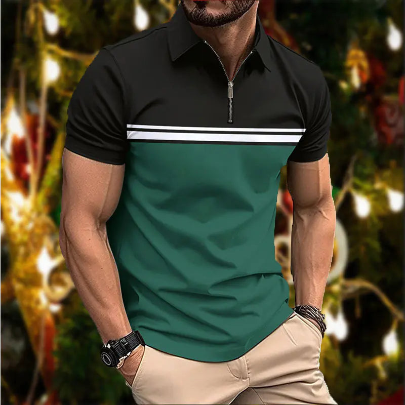 Stylish Slim Fit Striped Polo Shirt for Men