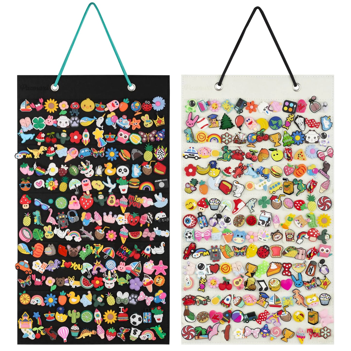 Pacmaxi Shoe Charms Organizer Hanging Shoe Charm Holder with 180 Holes Portable Shoe Decoration Croc Charms Display Stand Wall Mounted Display Holder for Shoe Charms(Croc Charms Not Included)