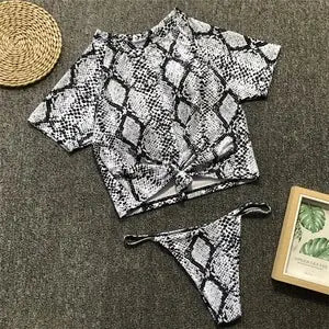 2018 Trending Knot Bikini Set with Half Sleeves