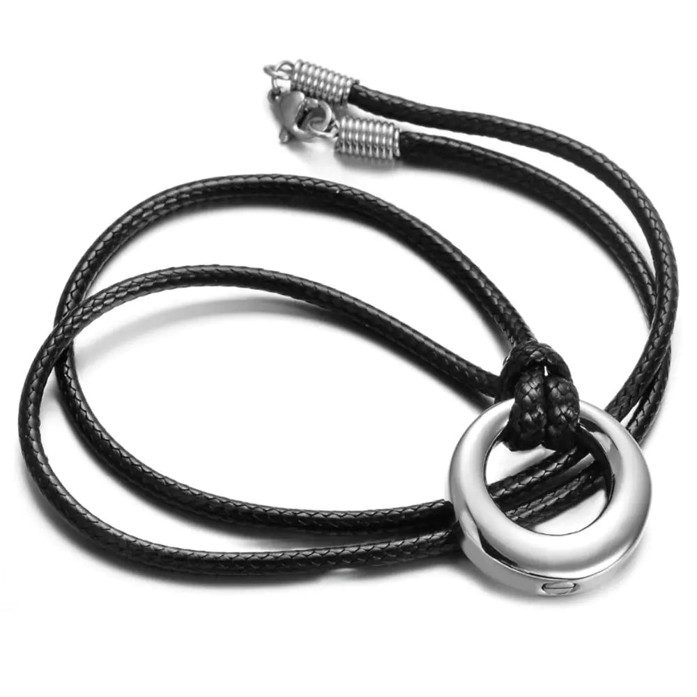 Stainless Steel Hollow Round Perfume Bottle Pendant