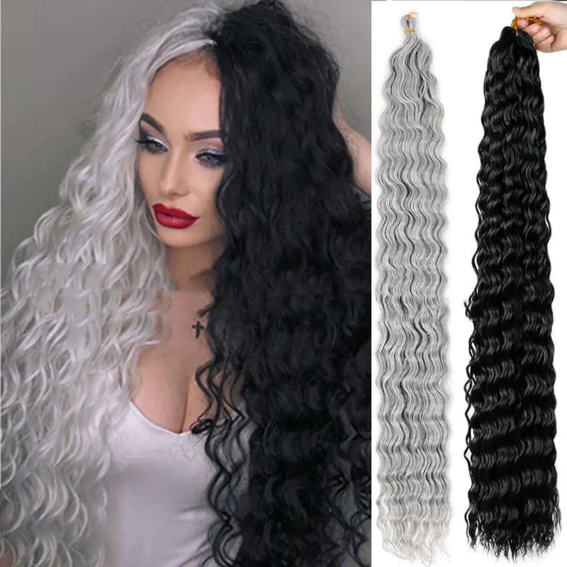 32-Inch Deep Curve Crochet Chemical Fiber Wig