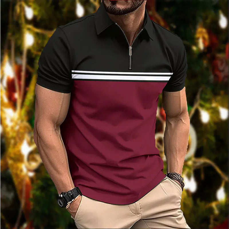 Stylish Slim Fit Striped Polo Shirt for Men