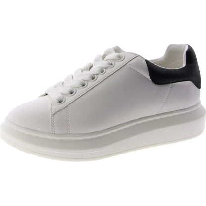 Steve Madden Womens Glacer Sneaker White/Black 7