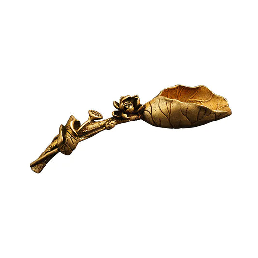 Lotus Spoon and Leaf Tea Shovel Tea Ceremony Decor