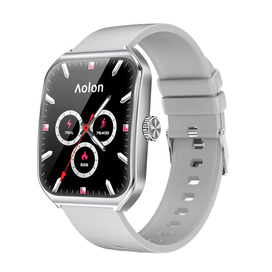 AOLON Curve Upgrade Smart Watch for Men Women (Answer/Make Call) 1.83" Fitness Tracker with 120+ Sport ModesHeart Rate/Sleep/Spo2 Monitor IP67 WaterproofActivity Tracker for Android iOS - Silver