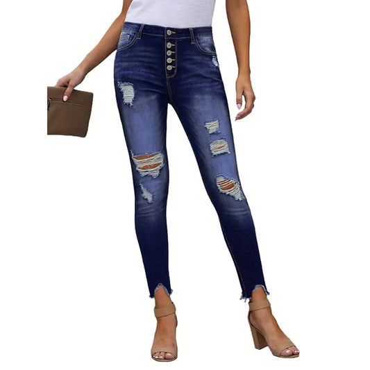 High Rise Cropped Jeans for Women
