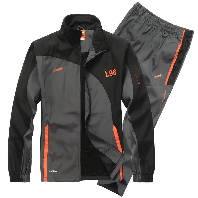 Men's Sports Tracksuit with Color Block Long Sleeves