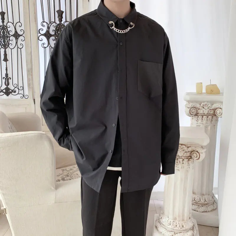 2020 Korean Style Long Sleeve Casual Shirt for Men