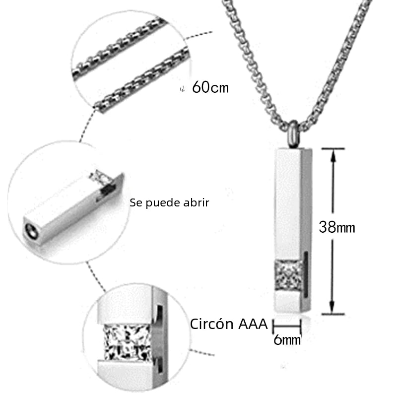 Geometric Couple Zircon Perfume Necklace with Locket