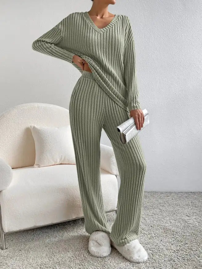 Women's Solid Striped Lounge Suit