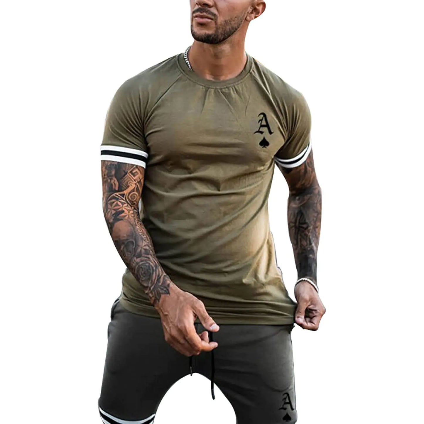 TZIISOA Mens Tracksuit 2 Piece Outfits Casual Summer Sport Set (Ml20210442XL)
