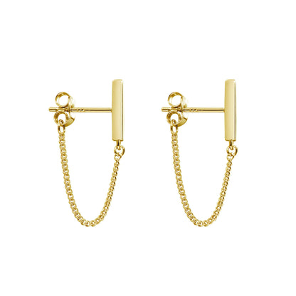 Chain Earrings for Women Gold Dangle Earrings For Women Gold Plated Earrings for Women Sterling Silver Gold Stud Earrings for Women (14K Gold)