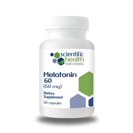 Scientific Health Solutions Melatonin 60mg | High Dosage Melatonin in Easy-to-Swallow Capsules | Vegan Non-GMO & Gluten-Free | US-Made Extra Strength Melatonin (Single)