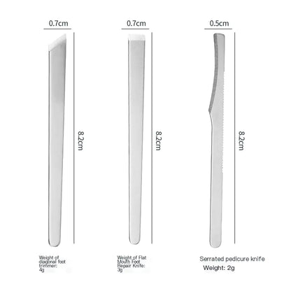Stainless Steel Pedicure Tool Set - 3 Pieces