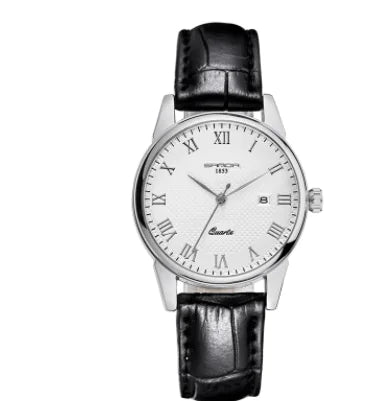 Fashionable Waterproof Couple Watches with Leather Strap