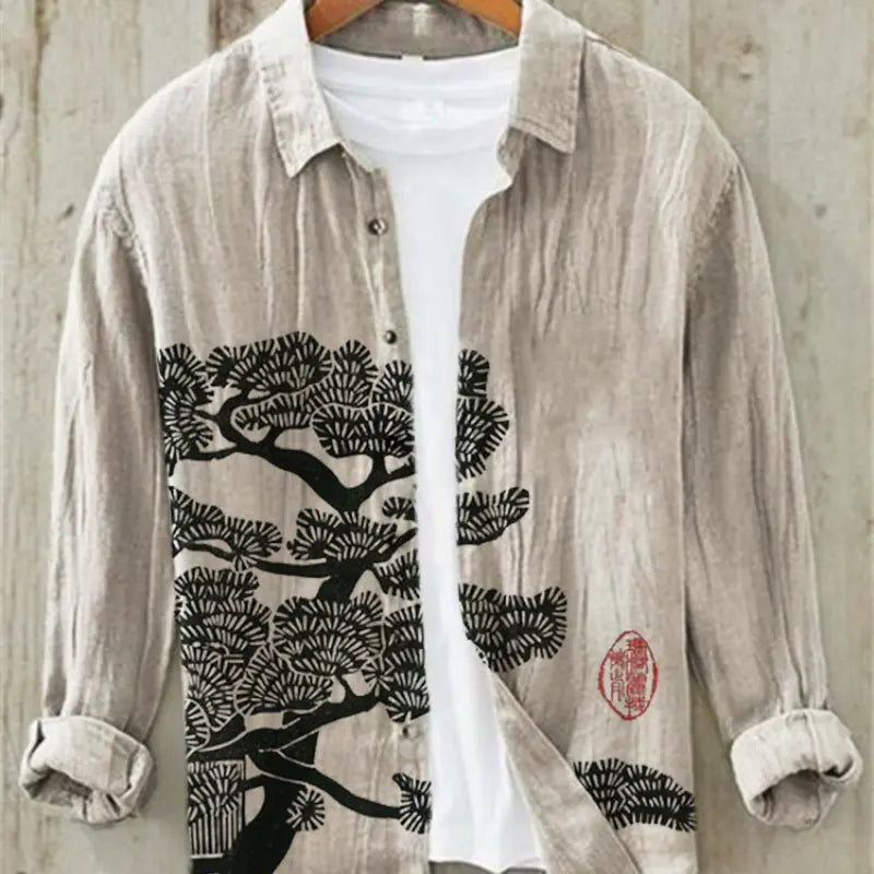 Digital 3D Printed Long-sleeve Shirt for Men