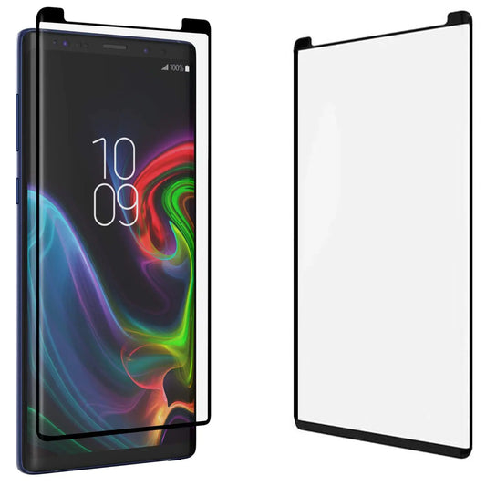 ZAGG InvisibleShield Glass Curve Elite Screen Protector for Samsung Galaxy Note 9 - Tempered Glass Smudge Resistant Impact and Scratch Protection - Case Friendly Black Borders - 2 PACK