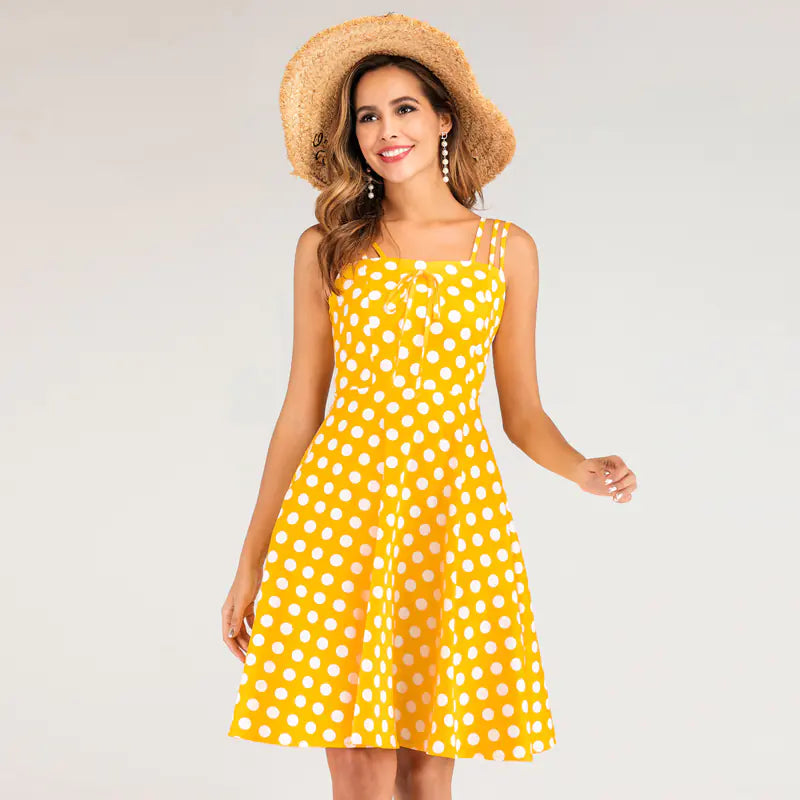 2020 Spring Dress - Slim Fit Polka Dot Cami Dress