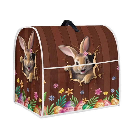 Annejudy Rabbit Pattern Kitchen Aid Mixer Cover for Easter Food Processor Cover with Top Handle and Pocket Dust Covers for Kitchen Appliances Stand Mixer or Coffee Maker Appliance Cover