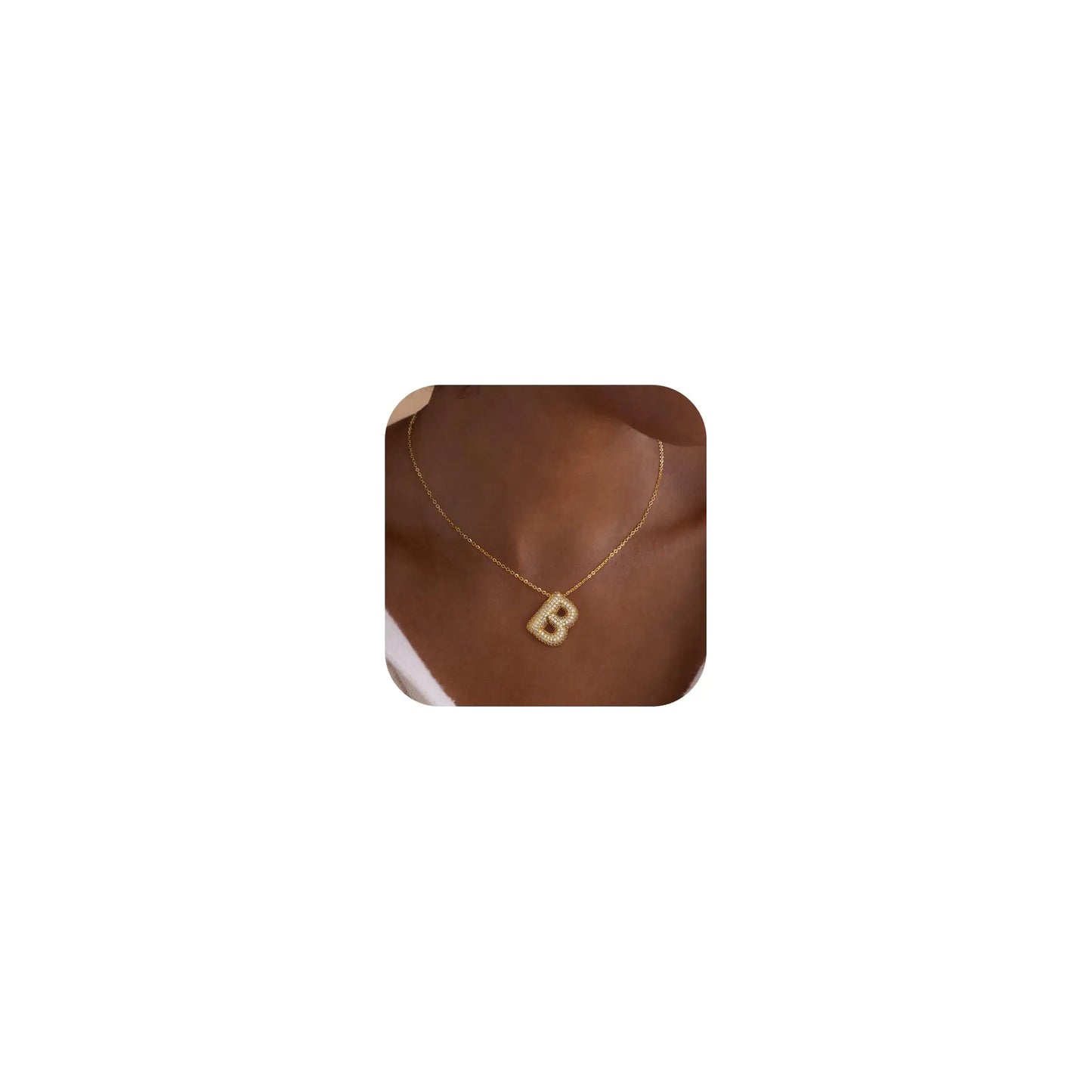 Turandoss Letter Necklace for Women - 18K Gold Plated Initial Necklaces for Women Letter Necklace Gold for Women Jewelry Gifts