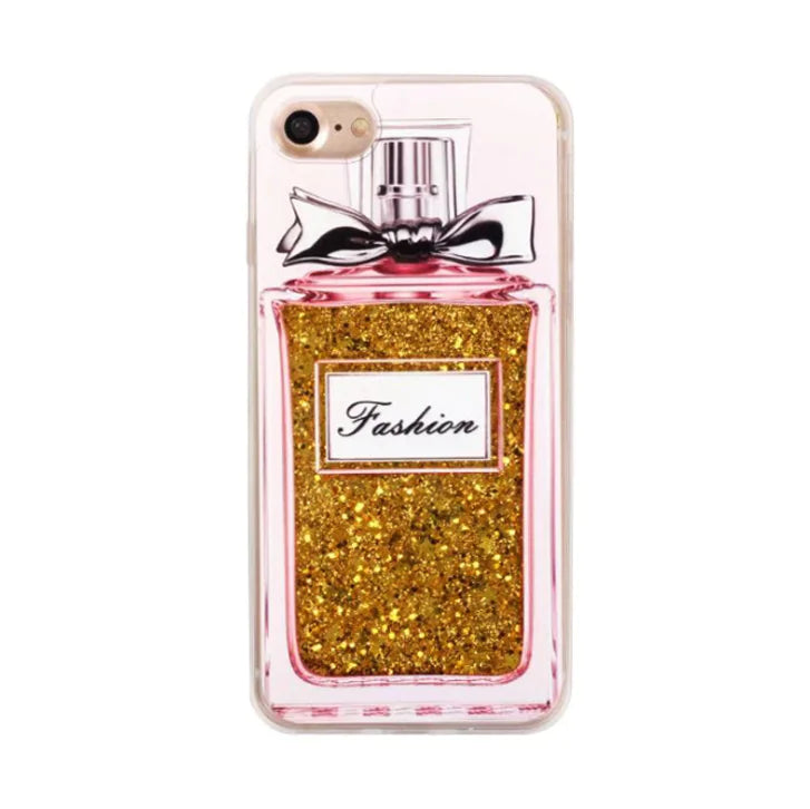 Heart Sequin Phone Case, Liquid Sand, Perfume Bottle Cover