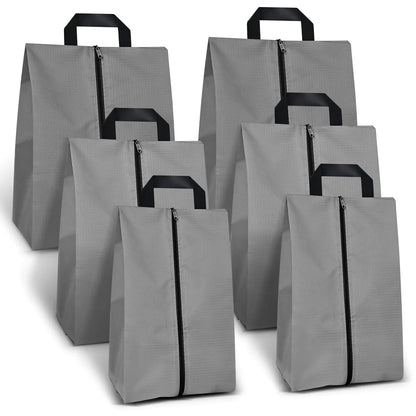 Shoe Bags for Travel 6 Pack Dust-Proof Shoe Bags with Zipper Closure Multi-Functional Portable Travel Packing Shoe Bag Travel Essentials for Women and Men (Grey)