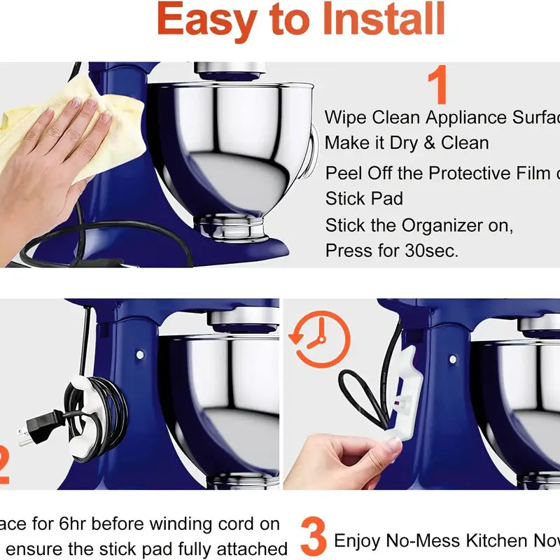 6pcs Cord Organizer for Kitchen Appliances and Accessories