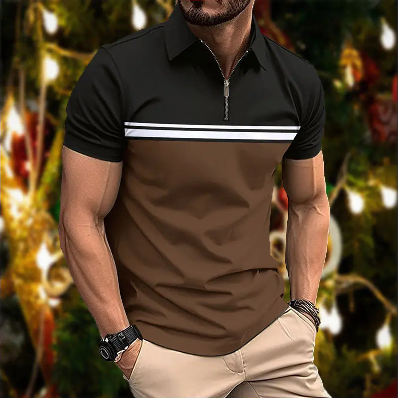 Stylish Slim Fit Striped Polo Shirt for Men