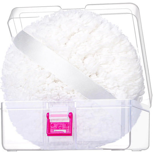 Gootaimi Powder Puff 6" Body Powder Puff Powder Puff for Body Powder Body Powder Puff and Container Fluffy Soft Large Powder Puff for Dusting Powder Body Powder White