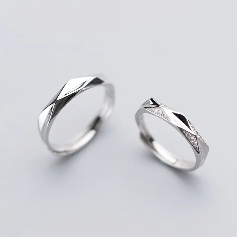 S925 Silver Couple Rings for Men and Women