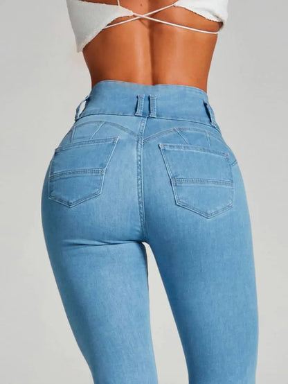 High-Rise Skinny Jeans for Women - Slim Fit Curve Sculpting