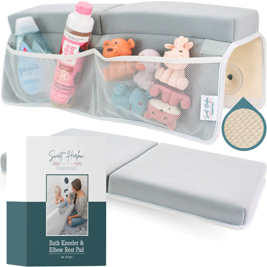 Comfortable Baby Bath Kneeler and Elbow Rest Pad Set | Baby Bath Essentials Tub Kneeler | Tub Kneeling Pad for Bathing Baby | Bath Kneeling Pad for Bathing Baby | Baby Bathtub Accessories
