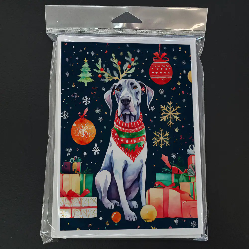 Great Dane Christmas Greeting Cards Pack of 8