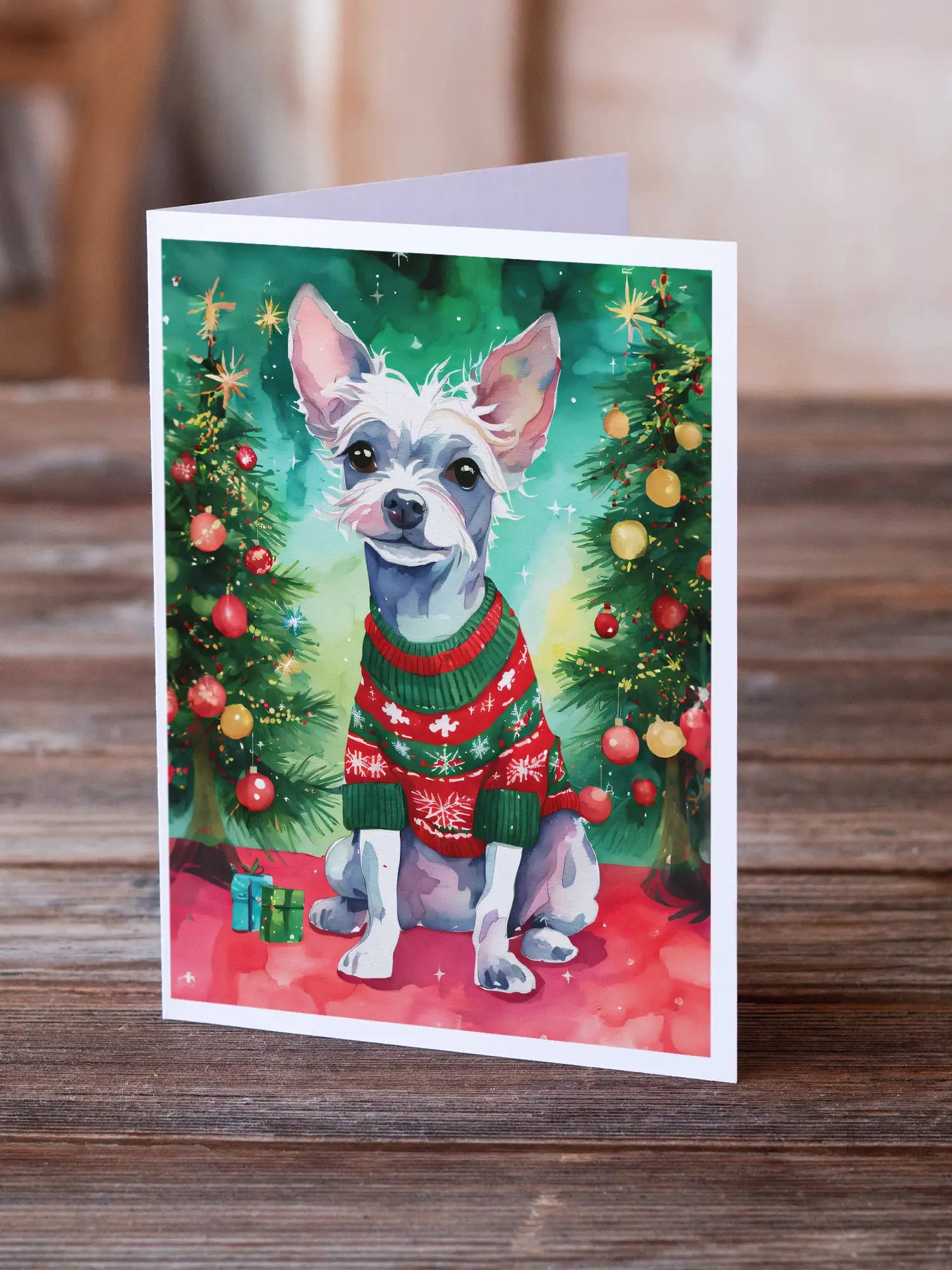Chinese Crested Christmas Greeting Cards Pack of 8