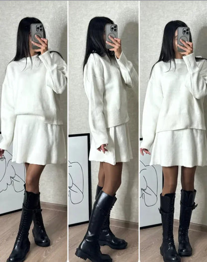 Women Knitwear Skirt Outfit