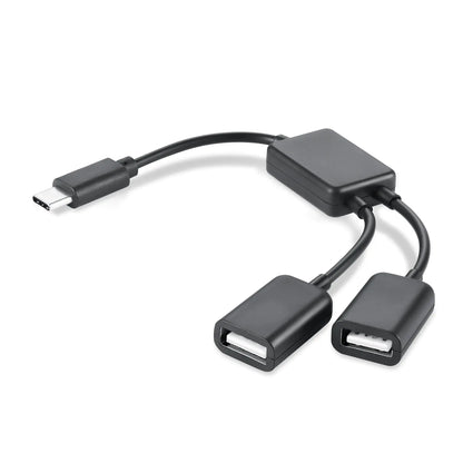 TYPC C to Dual USB splitter iFlash USB Type C to USB 2.0 Adapter HUB 2x USB-C to USB 2.0 Female 1-Port USB C OTG HUB for Apple MacBook MacBook Pro Google Pixel Galaxy S9/S8/NOTE 8 & USB-C Device