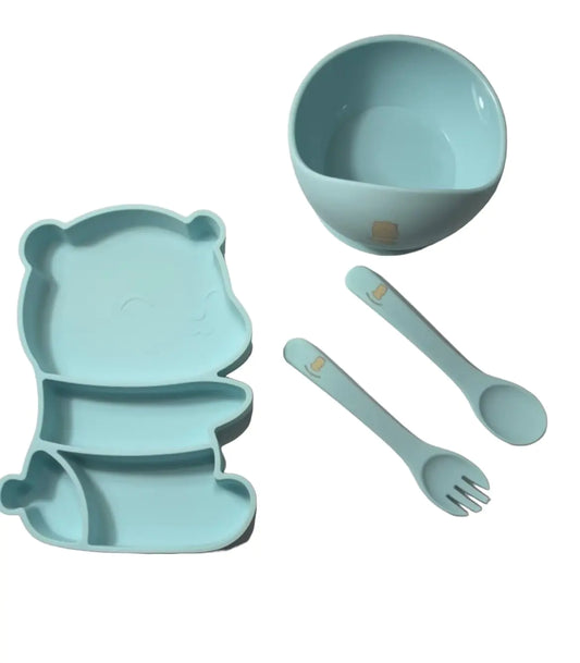ARIALASQUALITY -Silicone Baby Feeding Baby Plates Bowls-Dishes Toddler Cup-Suction Plates for Baby-Bebe Sets Silicone-Baby Plate-Baby Suction Plate-Toddler Plates with Suction Arialasqualitybear