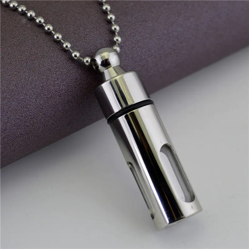 Openable Glass Perfume Bottle Necklace with Seal