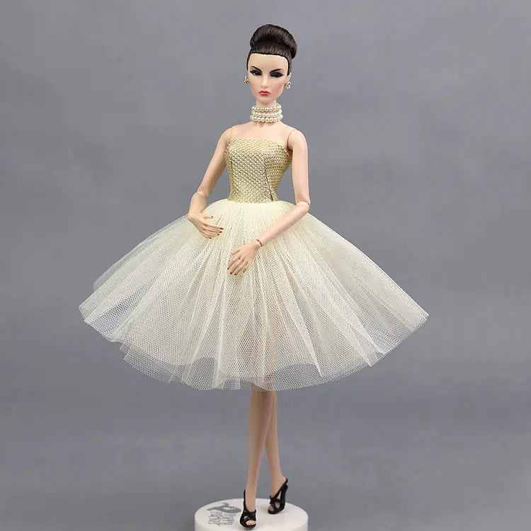 6 Point Doll Multi-Tiered Puffy Evening Dresses