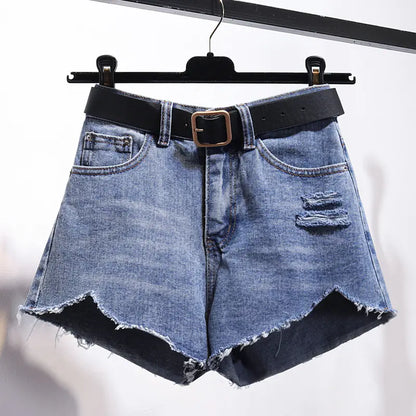 Irregular Denim Shorts for Women
