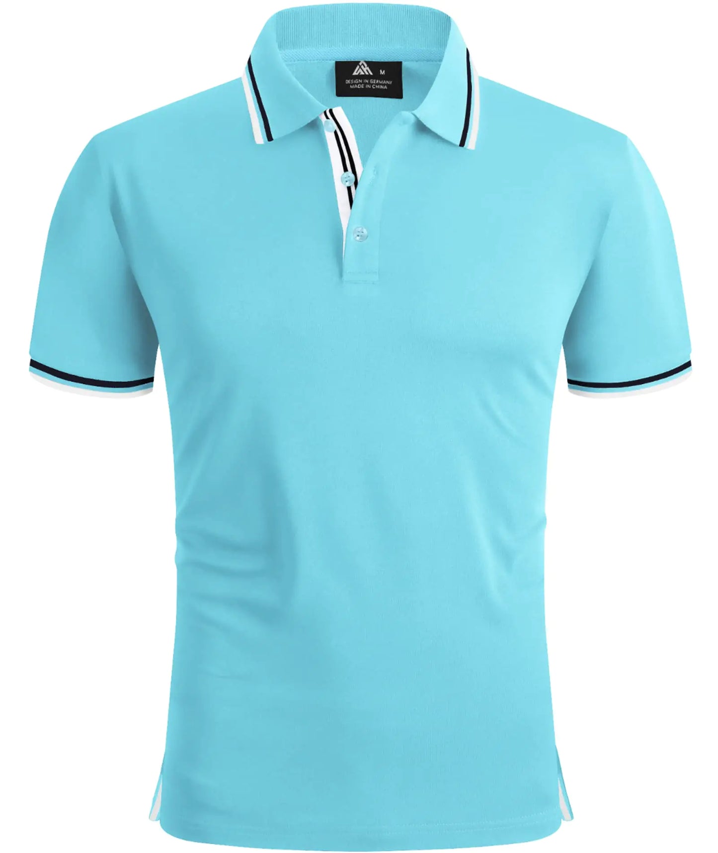 SECOOD Sky Blue Polo Shirts for Men Short Sleeve Summer Casual Golf Shirt Athletic Tennis Shirt