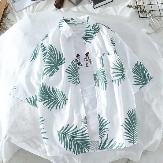 Hawaiian Casual Beach Shirt for Men in Polyester
